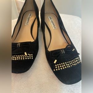 Karl Lagerfeld - Black Suede Heels